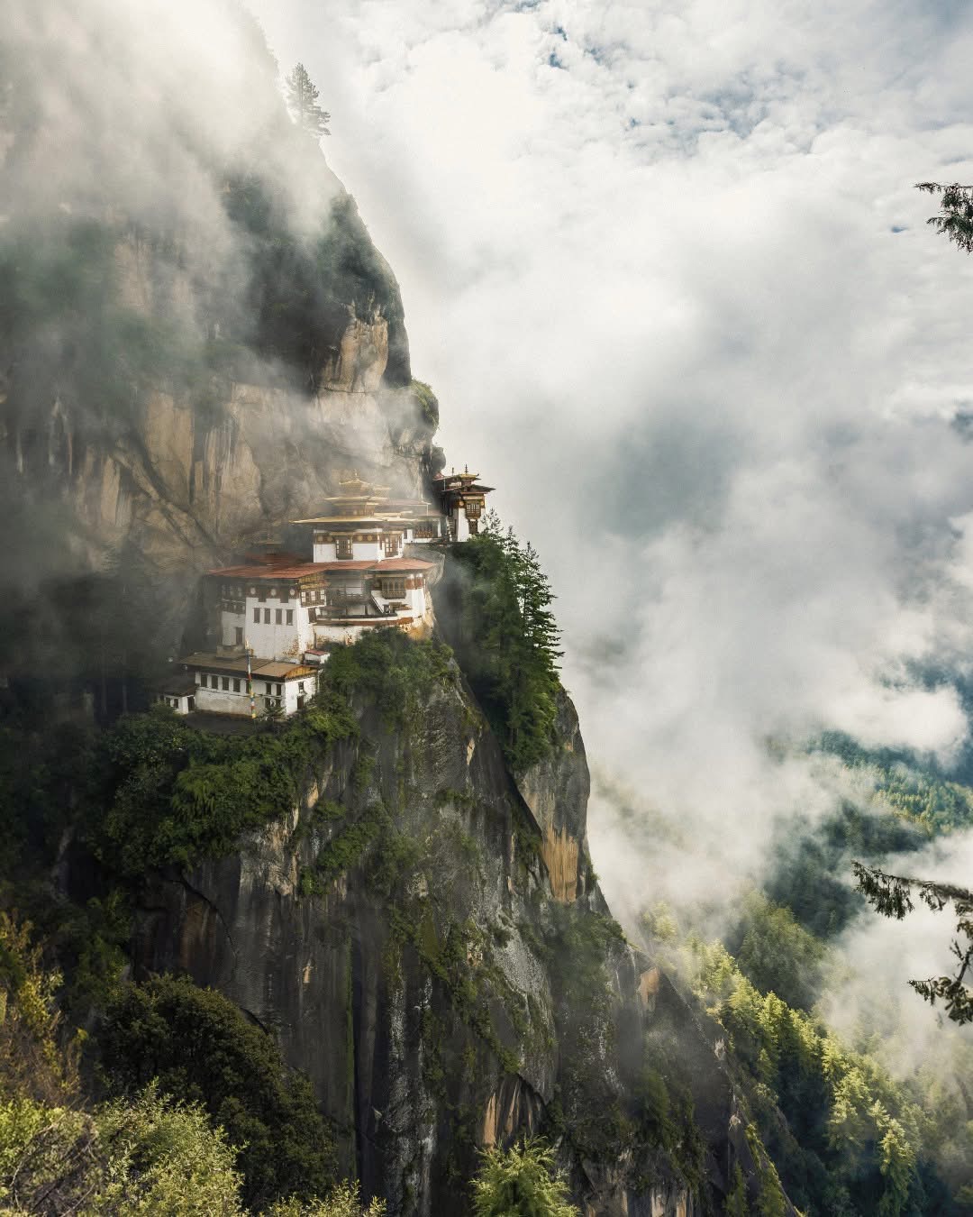 Tiger's Nest Monastery, Bhutan, emerging from Himalayan mist above Paro